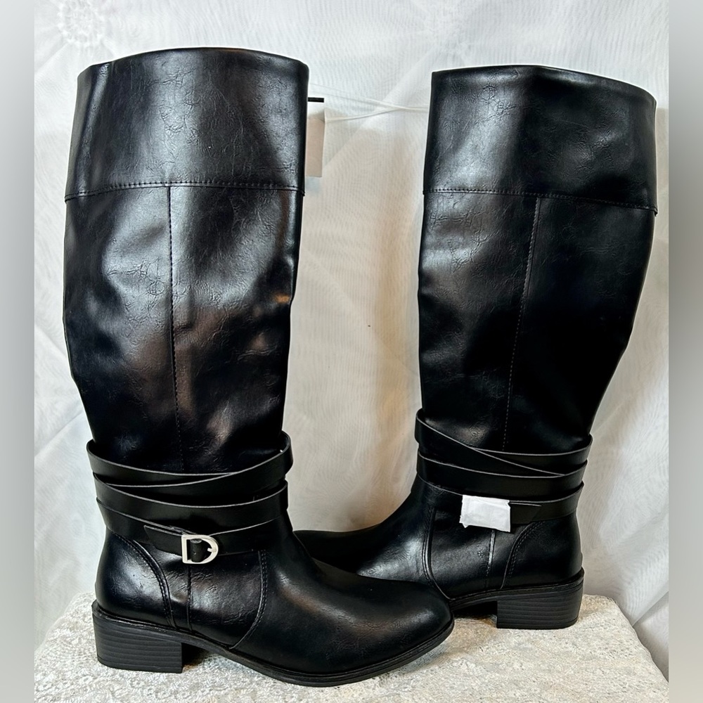 New Women’s St. John’s Bay Black Knee High Boots Sz 8.5